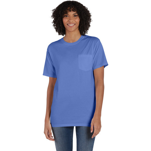 Unisex garment-Dyed T-Shirt with Pocket - BLAcK - S(D0102H7K0MJ)