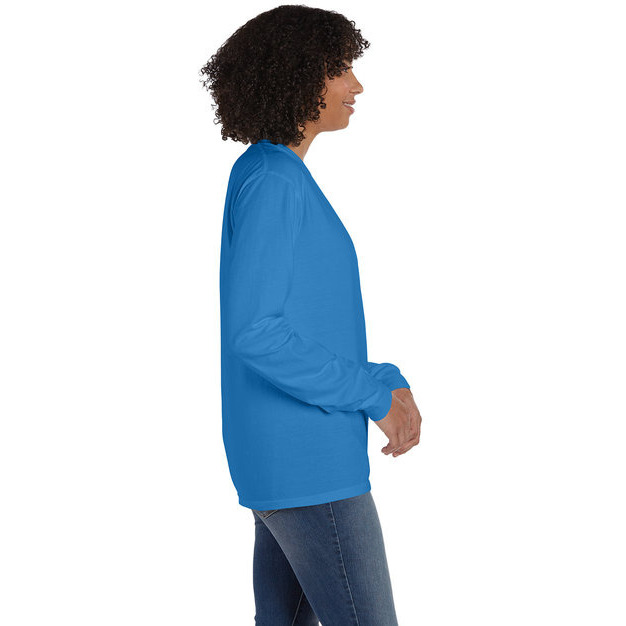 Unisex garment-Dyed Long-Sleeve T-Shirt with Pocket - NEW RAILROAD - S(D0102H7K1TP)