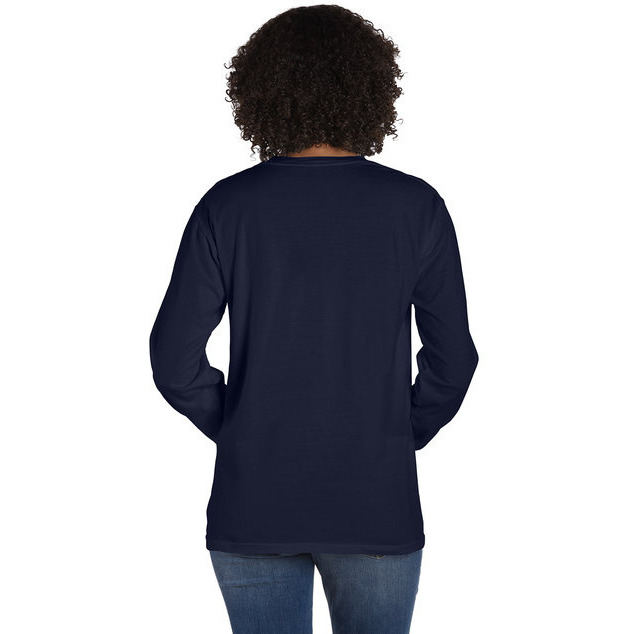 Unisex garment-Dyed Long-Sleeve T-Shirt with Pocket - NEW RAILROAD - S(D0102H7K1DJ)