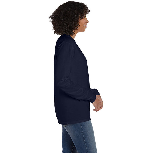 Unisex garment-Dyed Long-Sleeve T-Shirt with Pocket - NEW RAILROAD - S(D0102H7K1DJ)