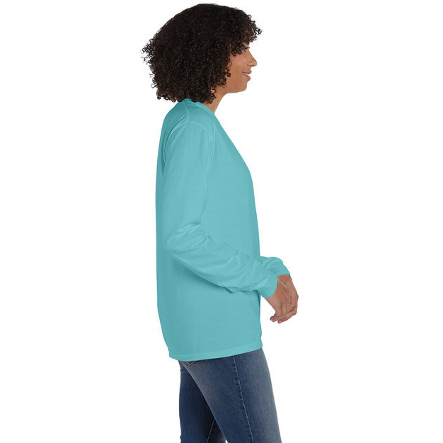 Unisex garment-Dyed Long-Sleeve T-Shirt with Pocket - NEW RAILROAD - S(D0102H7K1K2)