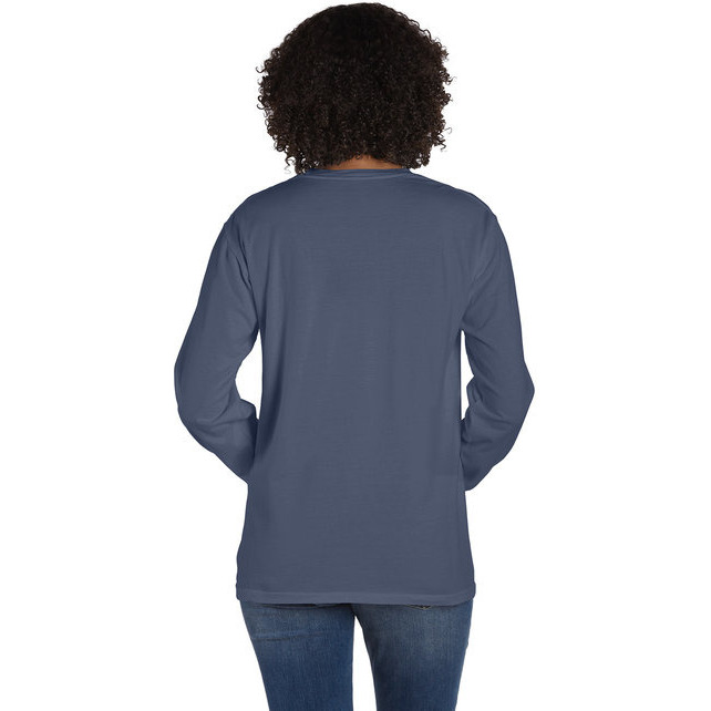 Unisex garment-Dyed Long-Sleeve T-Shirt with Pocket - NEW RAILROAD - S(D0102H7K1V8)