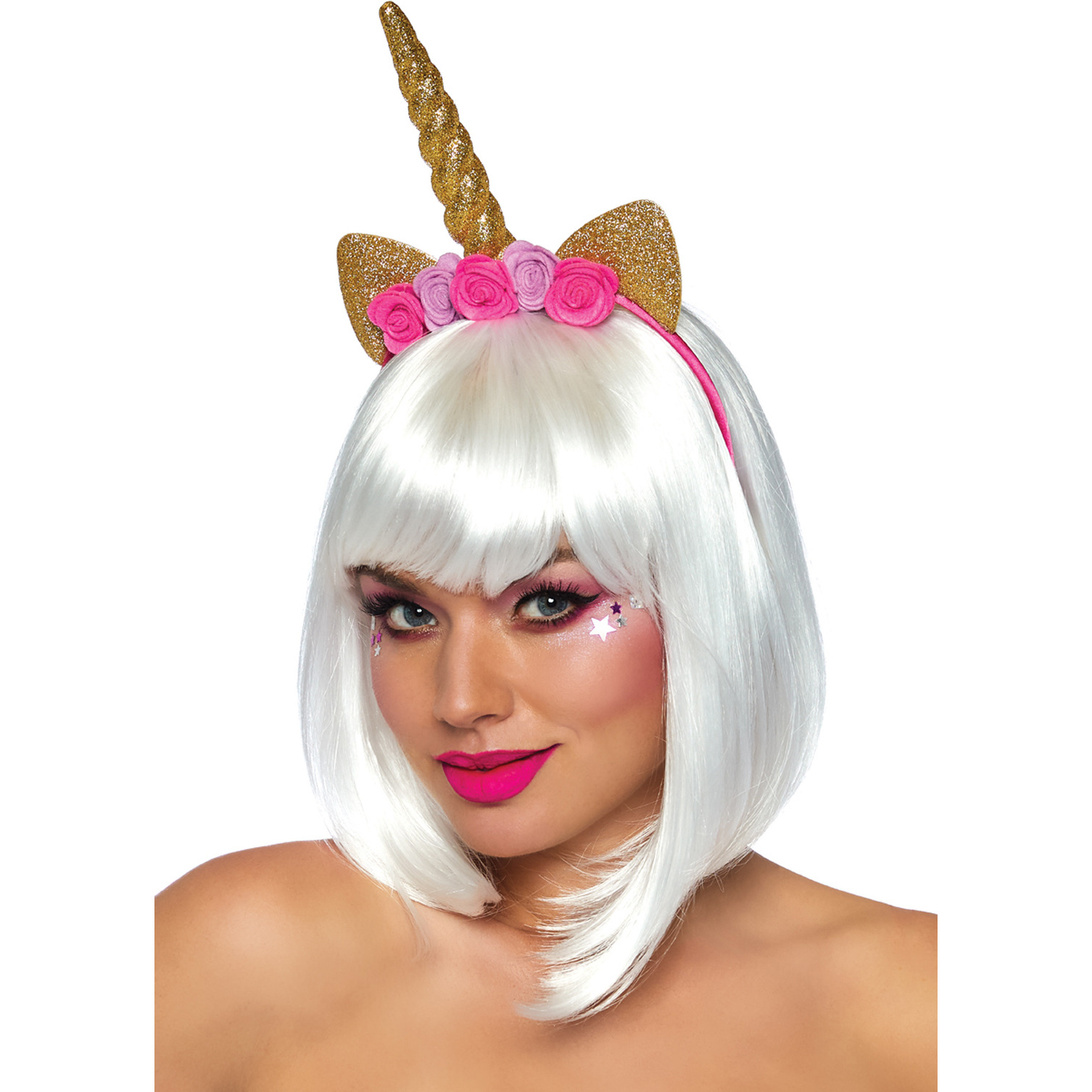 Golden unicorn flower headband