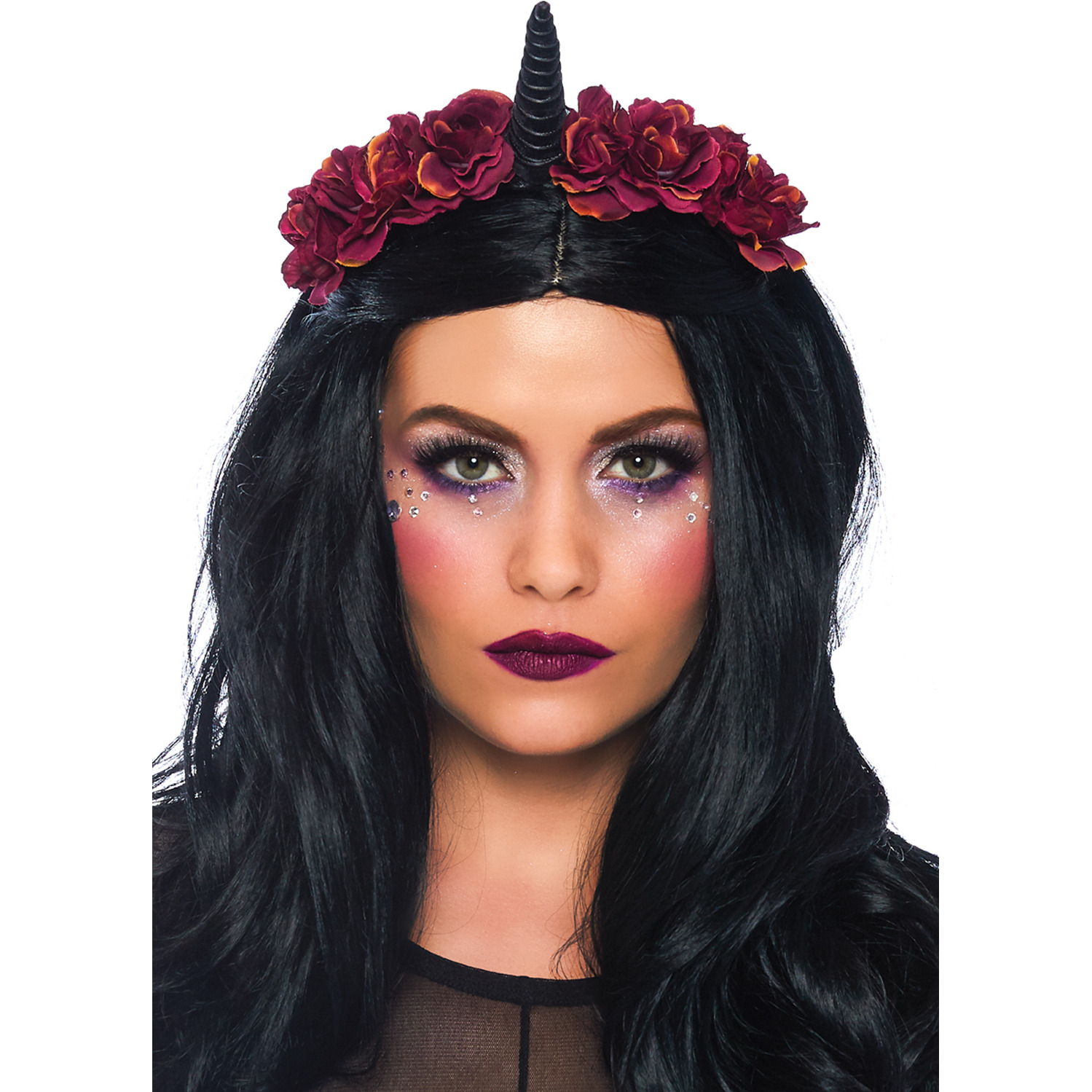 Dark velvet unicorn flower headband