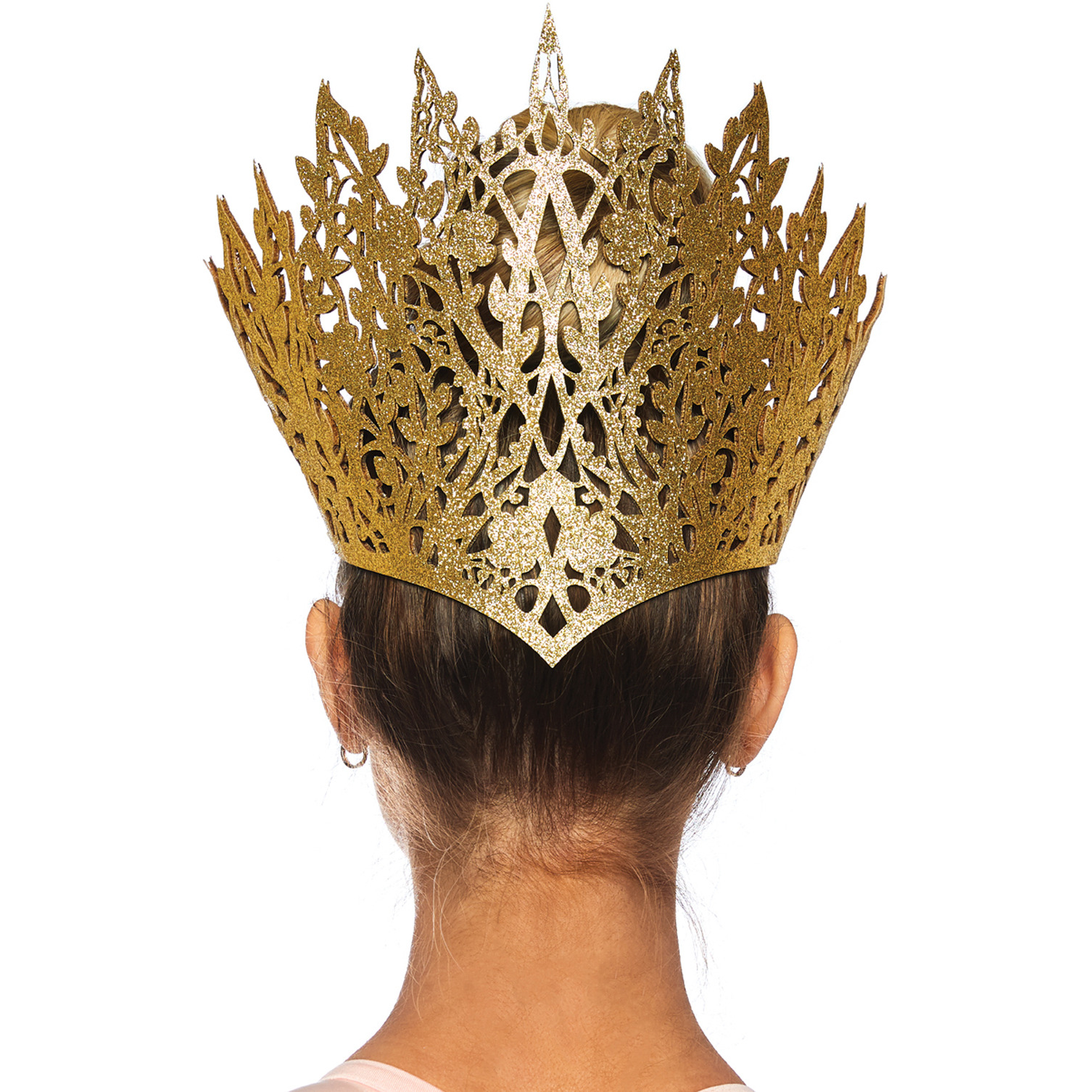 Glitter die cut crown with jewel accent