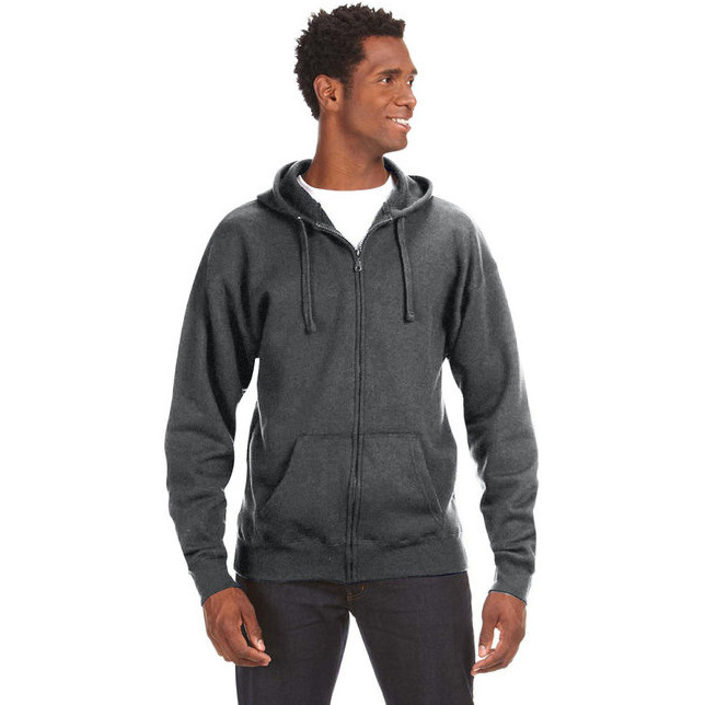 Adult Premium Full-Zip Fleece Hooded Sweatshirt - OXFORD - S(D0102H76LW2)