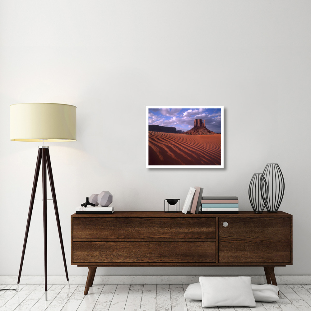 East and West Mittens, buttes with rippled sand, Monument Valley, Arizona-Paper Art-30&quotx24"