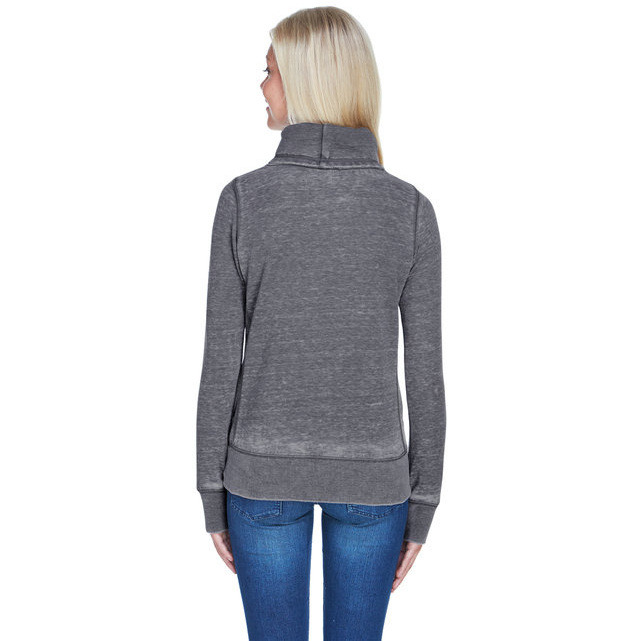 Ladies Zen Fleece cowl Neck - cEMENT - S(D0102H76L92)