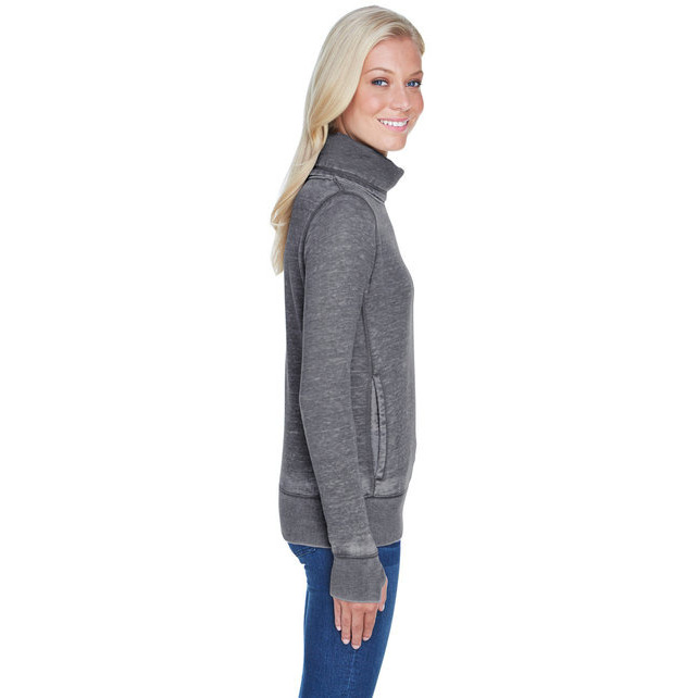 Ladies Zen Fleece cowl Neck - cEMENT - S(D0102H76L92)