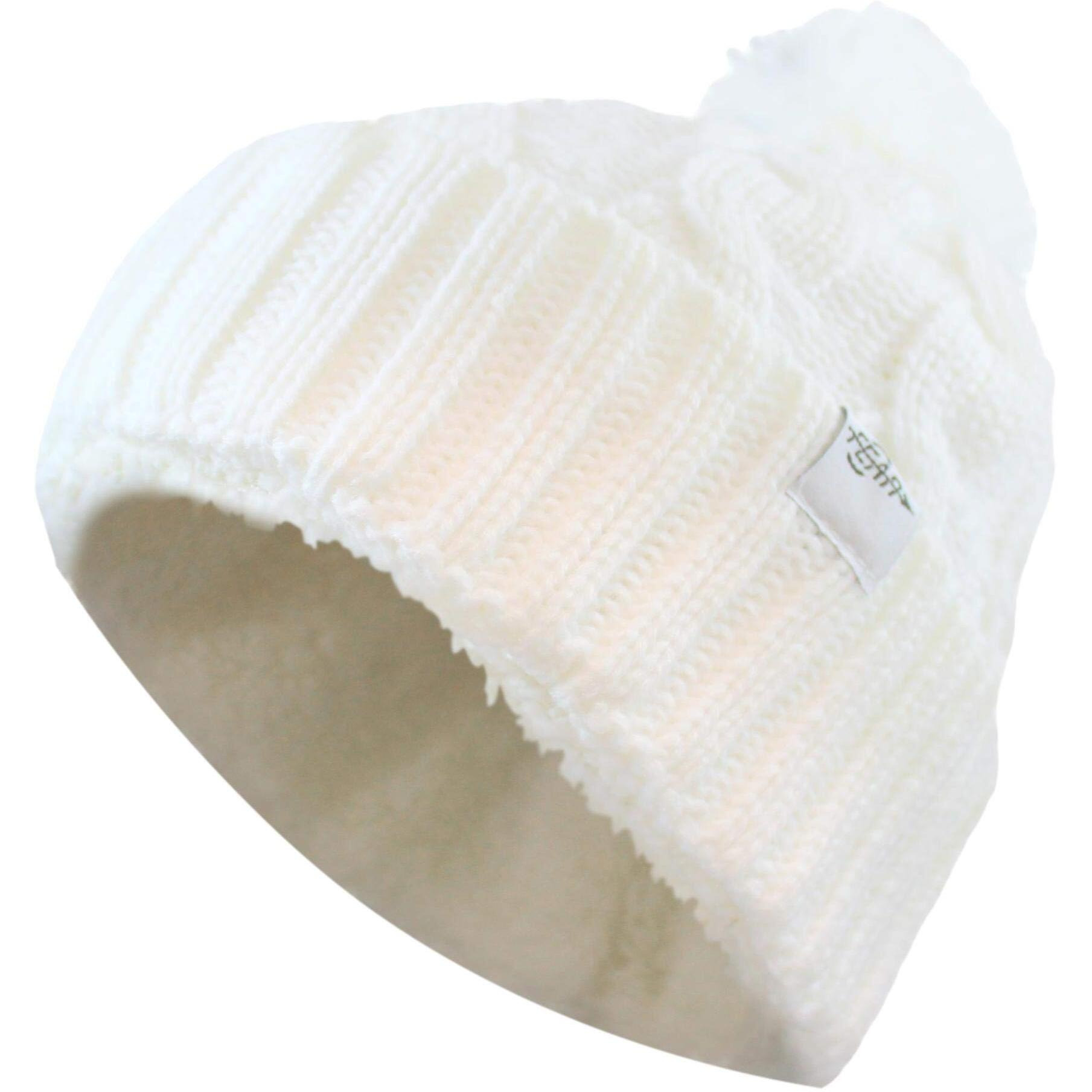 Fear0 NJ Warmest Plush Insulated Lining Knit cable cuff Fold Beanie Hat Women(D0102H79V8X)