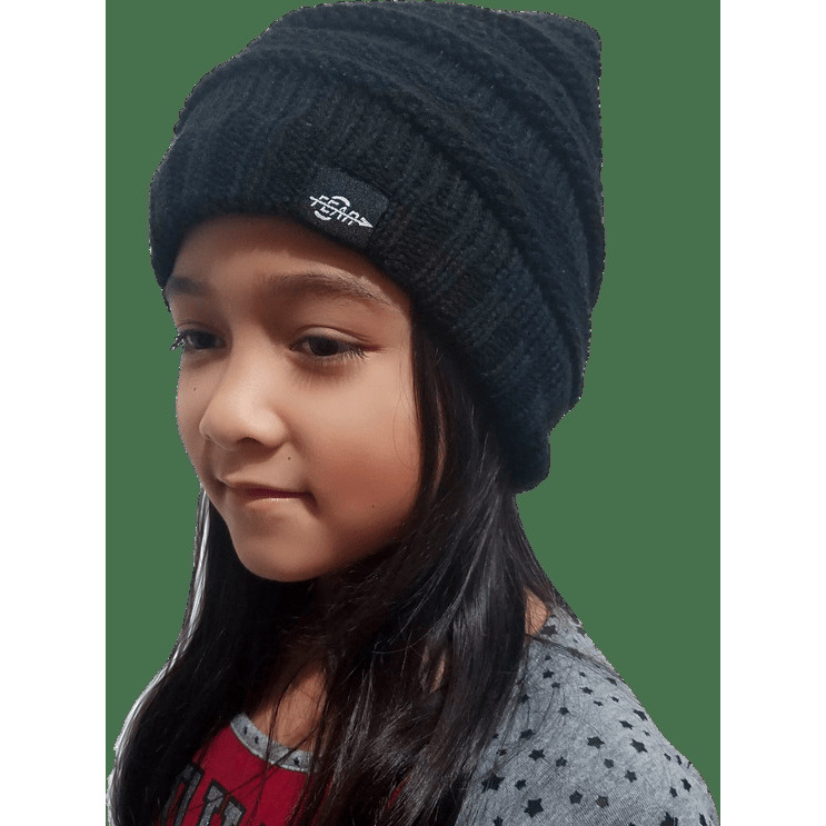 Fear0 NJ Warmest Plush Insulated Black Knit cable ToddlergirlsKids Beanie Hat(D0102H79VWP)