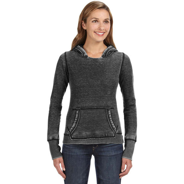Ladies Zen Pullover Fleece Hooded Sweatshirt - cEMENT - XS(D0102H76SVX)