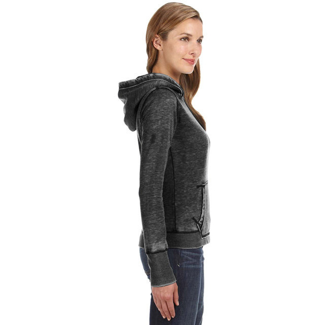 Ladies Zen Pullover Fleece Hooded Sweatshirt - cEMENT - XS(D0102H76SVX)