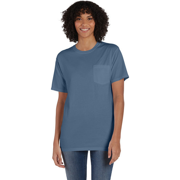 Unisex garment-Dyed T-Shirt with Pocket - BLAcK - S(D0102H7Y8Z8)
