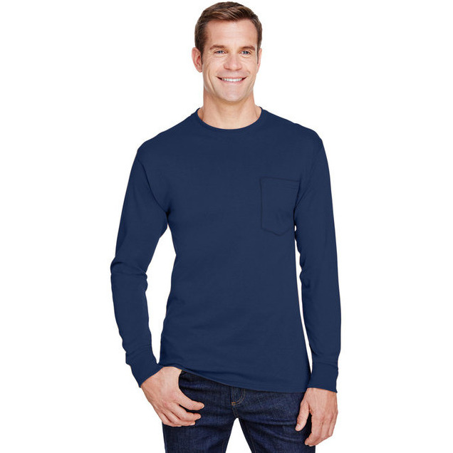 Adult Workwear Long-Sleeve Pocket T-Shirt - BLAcK - S(D0102H7K1AJ)