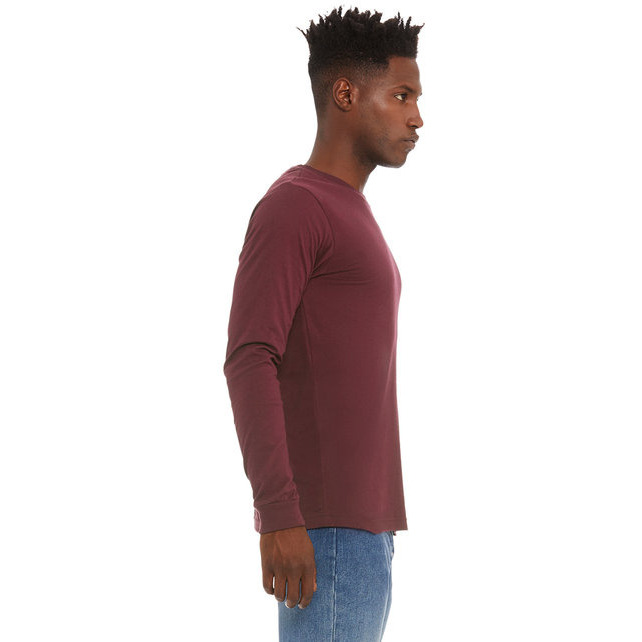 Unisex Jersey Long-Sleeve T-Shirt - RED - S(D0102H7WPM8)