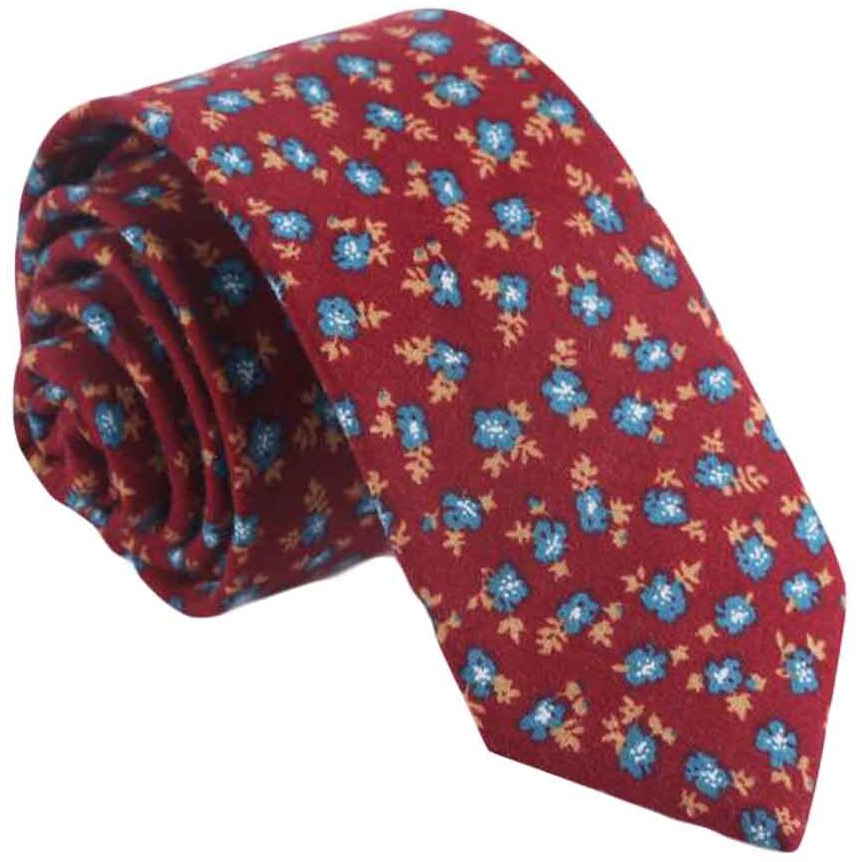 Formal/Casual Neckties Men Cotton Neckties Red Skinny Necktie Fashion Floret 6cm