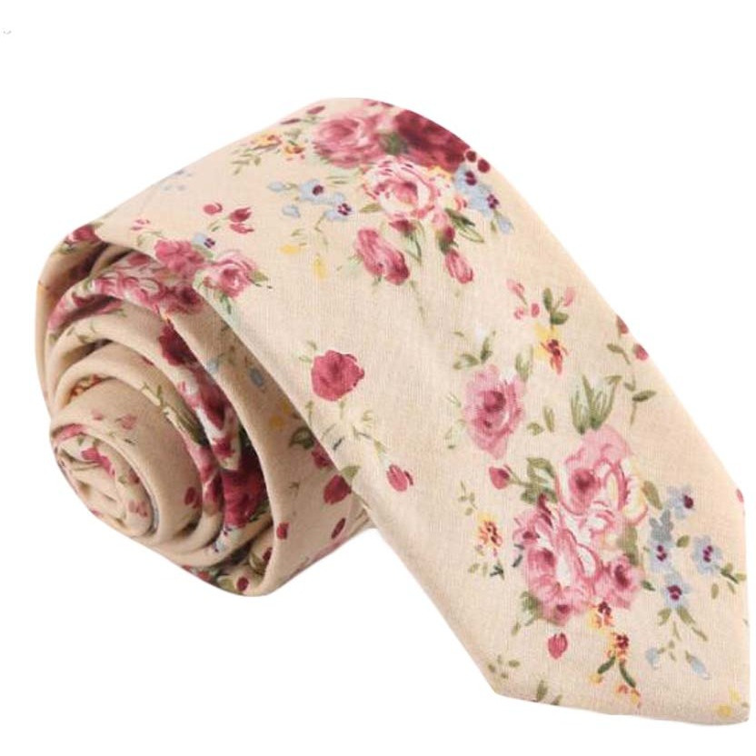 Formal/Casual Cotton Neckties Pink Flower Fashion Neckties Men Leisure Wear 6 cm