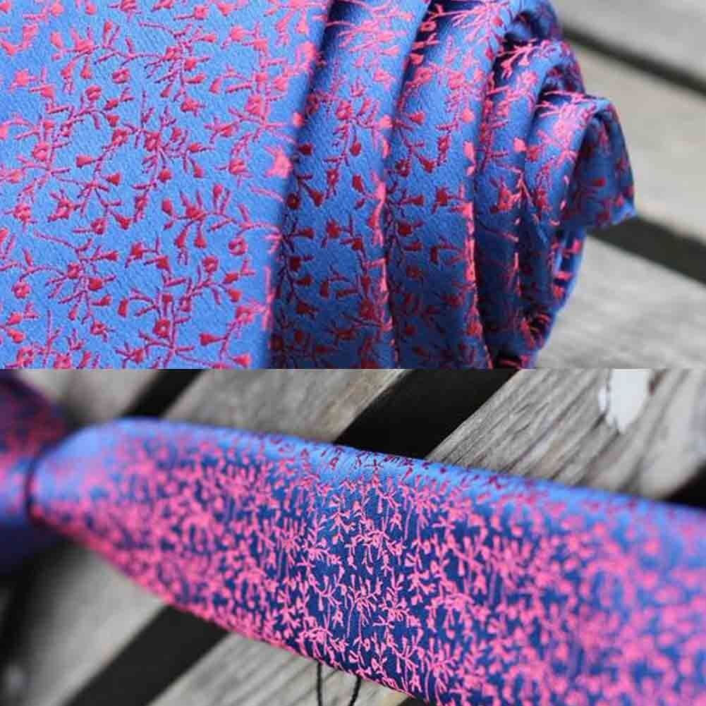 Fashion Mens Polyester Skinny Neckties Wedding/Party Necktie Fuchsia Floral 5cm