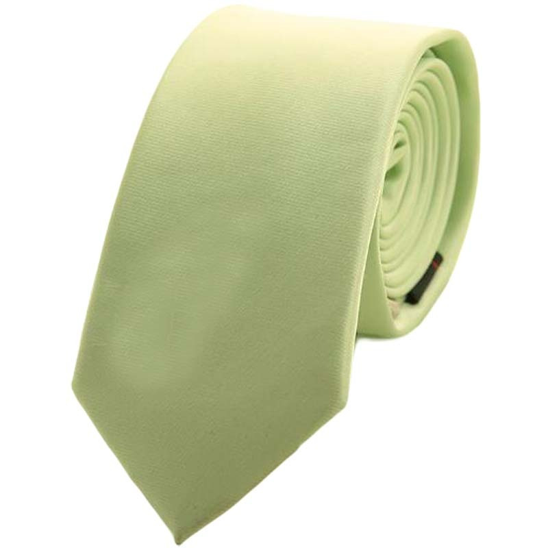 Solid Color Formal Neckties Mens Polyester Skinny Neckties Light Green 6 cm