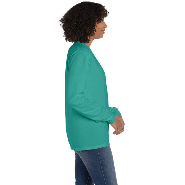 Unisex garment-Dyed Long-Sleeve T-Shirt with Pocket - NEW RAILROAD - S(D0102H7YT5T)
