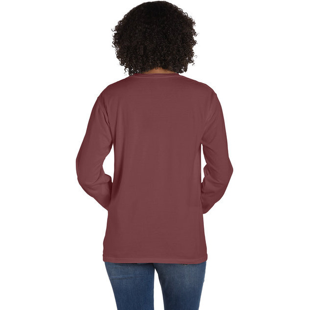 Unisex garment-Dyed Long-Sleeve T-Shirt with Pocket - NEW RAILROAD - S(D0102H7YTA2)