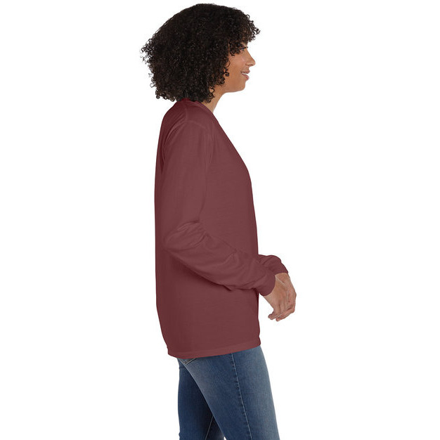 Unisex garment-Dyed Long-Sleeve T-Shirt with Pocket - NEW RAILROAD - S(D0102H7YTA2)