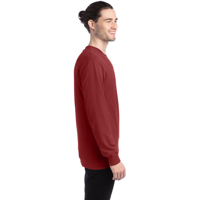 Unisex garment-Dyed Long-Sleeve T-Shirt - BLAcK - S(D0102H7DEEJ)