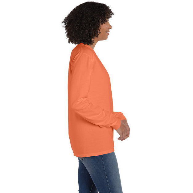 Unisex garment-Dyed Long-Sleeve T-Shirt with Pocket - NEW RAILROAD - S(D0102H7YTXT)