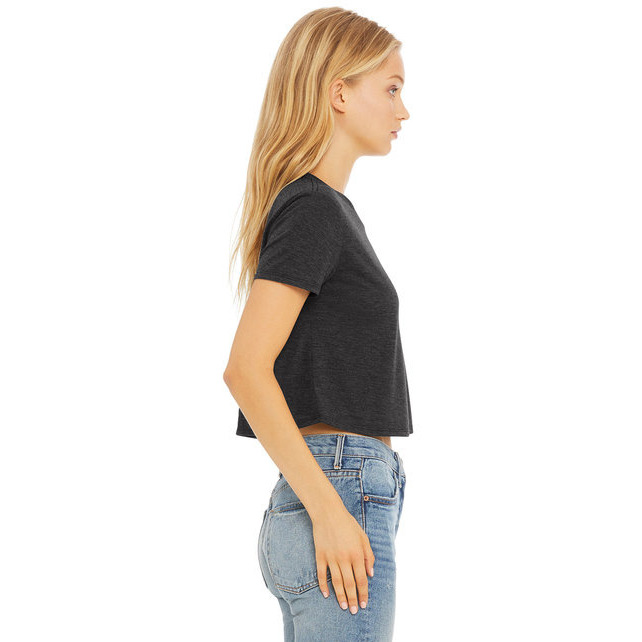 Ladies Flowy cropped T-Shirt - WHITE - S(D0102H7WZJT)