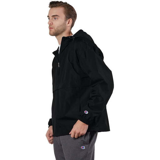 Adult Packable Anorak 14 Zip Jacket - BLAcK - S(D0102H7K656)