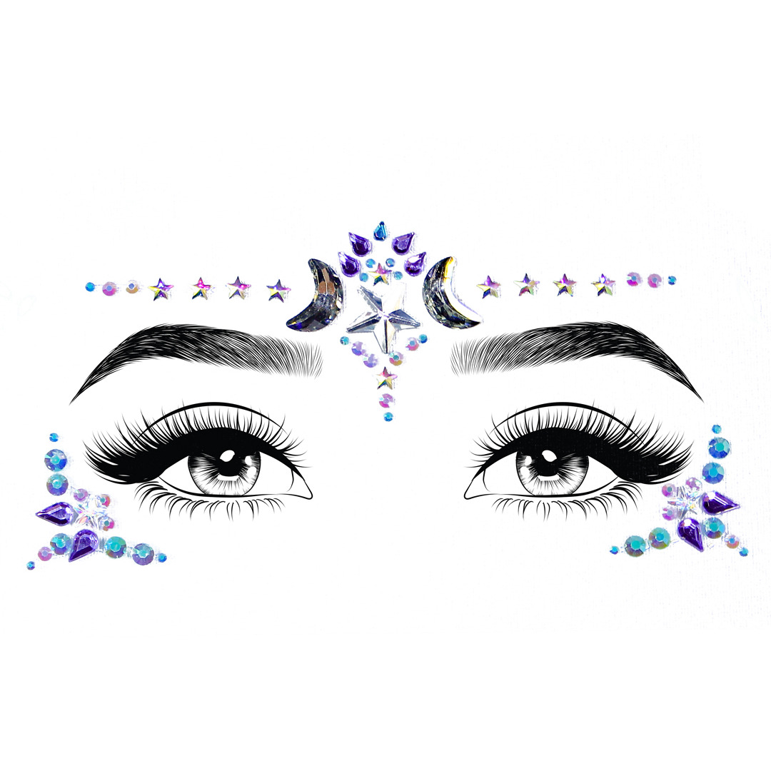 Mystic adhesive face jewels sticker.