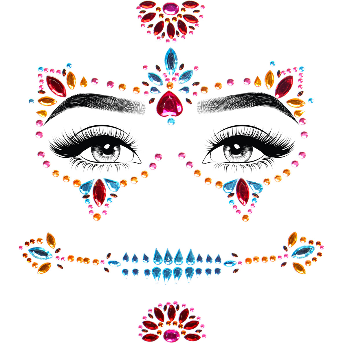 DOTD adhesive face jewels sticker.