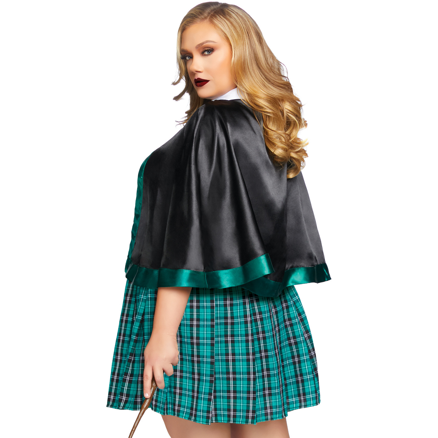 2 PC Sinister Spellcaster, includes dress with badge accents and cape with attached tie.