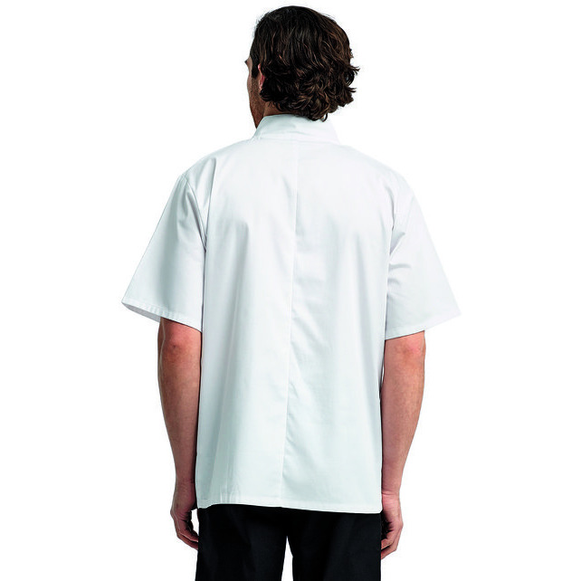 Unisex Studded Front Short-Sleeve chefs Jacket - BLAcK - 2XL(D0102H7MFRJ)