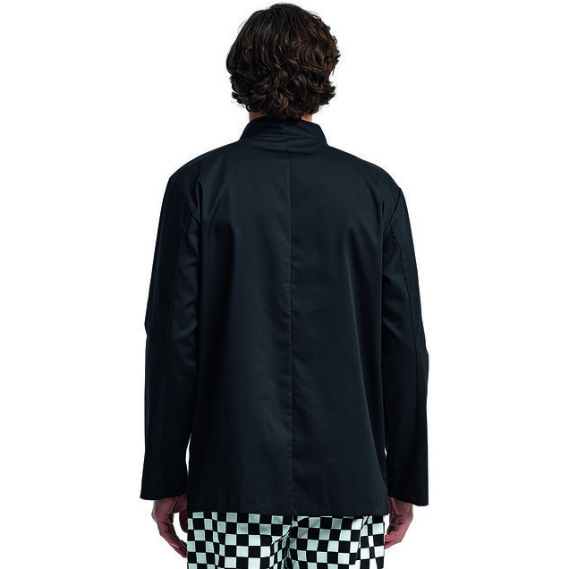 Unisex Studded Front Long-Sleeve chefs Jacket - BLAcK - 2XL(D0102H7ZA8T)