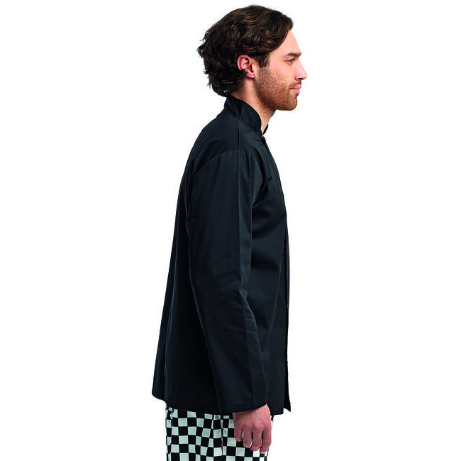 Unisex Studded Front Long-Sleeve chefs Jacket - BLAcK - 2XL(D0102H7ZA8T)