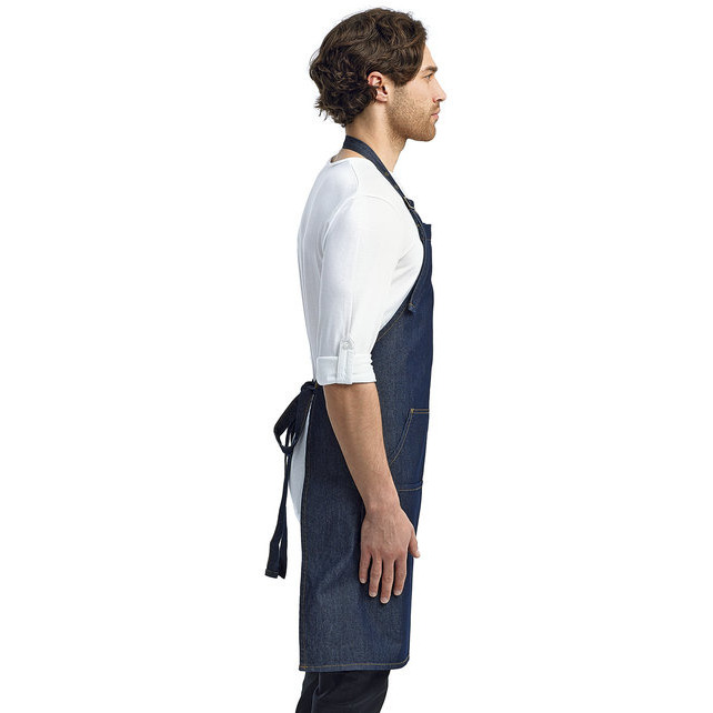 Unisex Jeans Stitch Denim Bib Apron - BLAcK DENIM - OS(D0102H7DQH2)