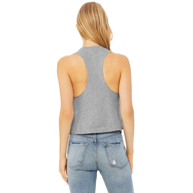 Ladies Racerback cropped Tank - HEATHER OLIVE - S(D0102H7WYB2)