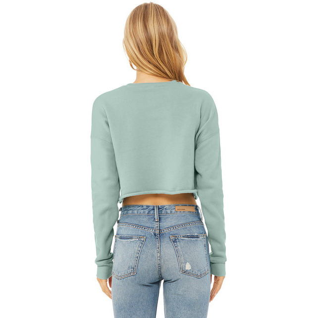 Ladies cropped Fleece crew - DEEP HEATHER - S(D0102H7WF12)