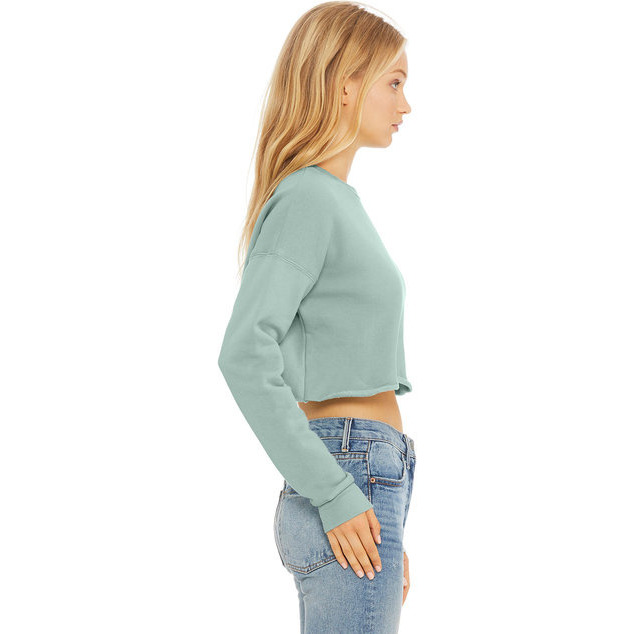 Ladies cropped Fleece crew - DEEP HEATHER - S(D0102H7WF12)