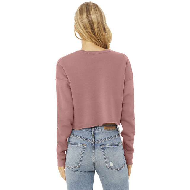 Ladies cropped Fleece crew - DEEP HEATHER - S(D0102H7WFZP)