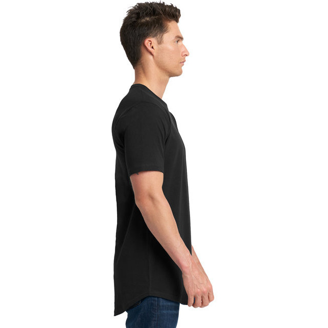 Mens cotton Long Body crew - BLAcK - S(D0102H7NEUX)