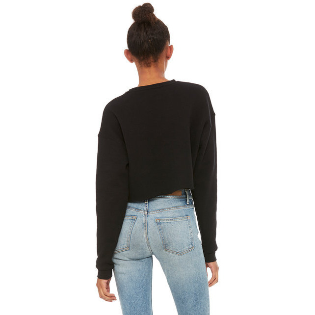 Ladies cropped Fleece crew - DEEP HEATHER - S(D0102H7WFVP)