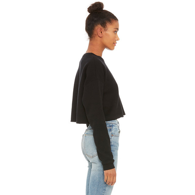 Ladies cropped Fleece crew - DEEP HEATHER - S(D0102H7WFVP)