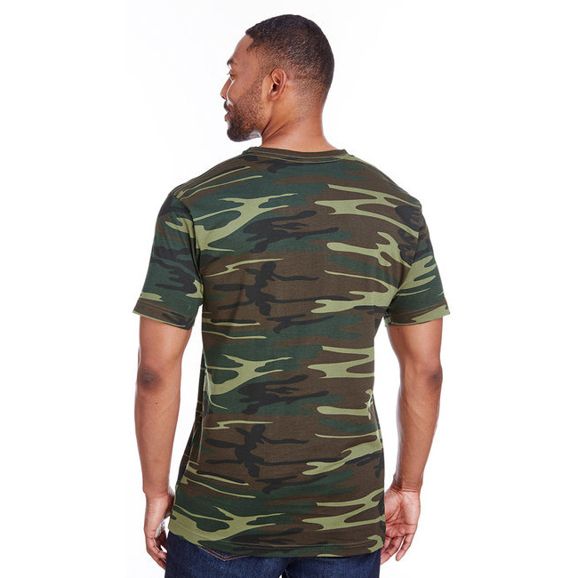 Mens camo T-Shirt - BLUE WOODLAND - S(D0102H7M64P)