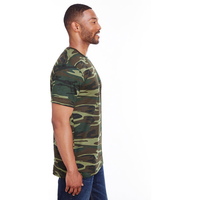 Mens camo T-Shirt - BLUE WOODLAND - S(D0102H7M64P)