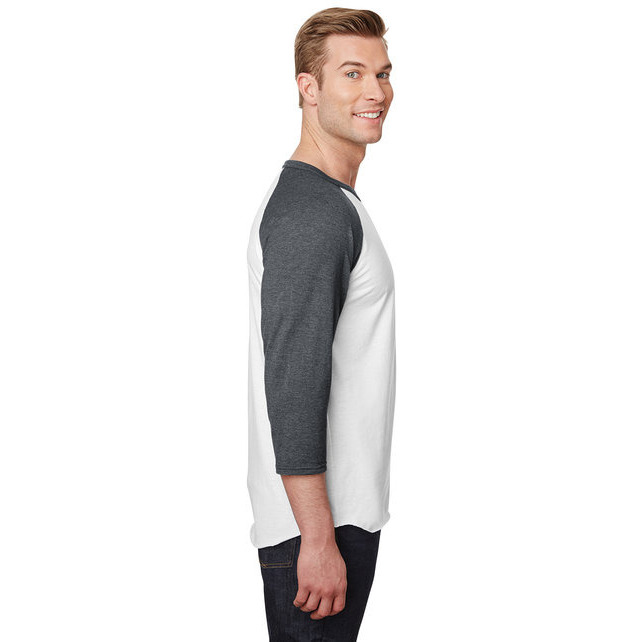 Unisex Premium Blend Ring-Spun 34 Sleeve Raglan T-Shirt - WHITE cHAR HTHR - 3XL(D0102H7M092)