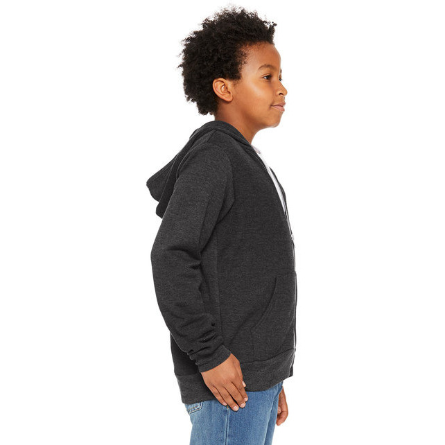 Youth Sponge Fleece Full-Zip Hooded Sweatshirt - HTHR TRUE ROYAL - S(D0102H7KEM8)