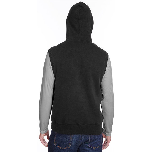 Adult Triblend Fleece Sleeveless Hooded Sweatshirt - BLAcK - S(D0102H76gIP)